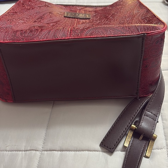 Relic Red Embossed Bag with lots of Compartments - Picture 3 of 8